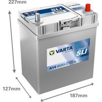 VARTA A14 - BATERIA 12V 40AH 330A +D 187X127X22
