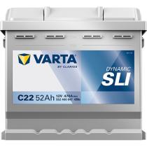 VARTA C22 - BATERIA 12V 52AH 470A +D 207X175X19