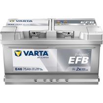VARTA E46 - BATERIA 12V 75AH EFB 730A +D 315X175X17