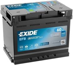 EXIDE EL600 - BATERIA 12V 60AH 640A +D 242X175X19