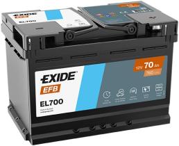 EXIDE EL700 - BATERIA 12V 70AH 720A +D 278X175X19